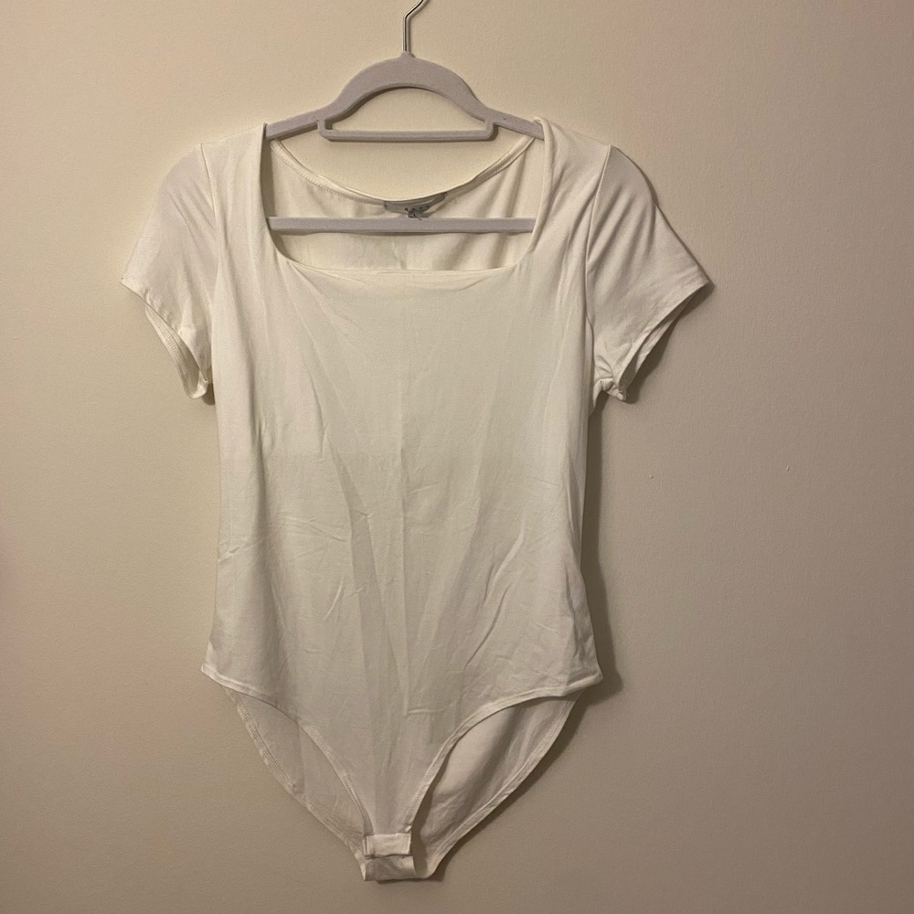 White, Square Neck Body Suit, Never Worn